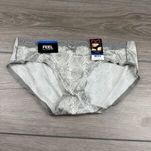 Maidenform Women's Snakeskin Pattern Hipster Panties Grey XL New